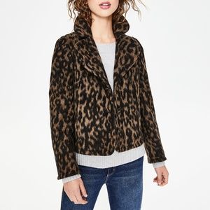 Boden Cropped Leopard Print Jacket sz. 4P